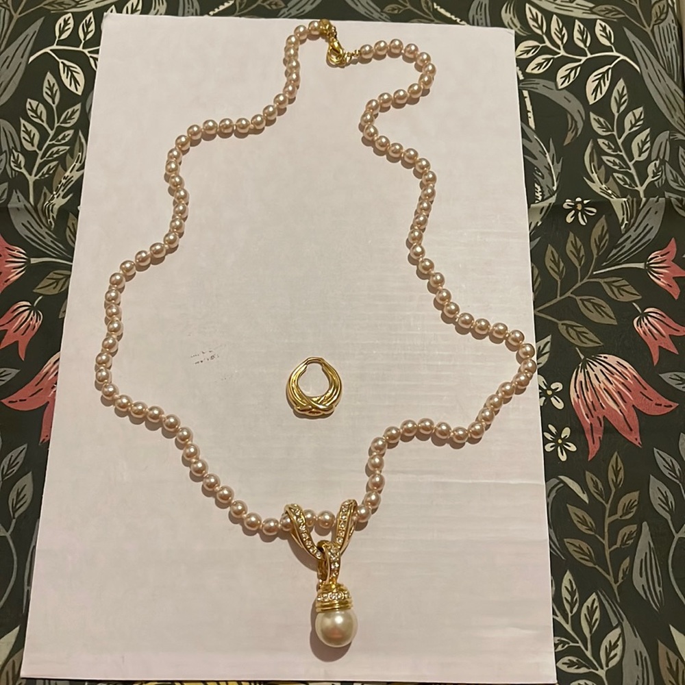 Nolan Miller pear pendant necklace